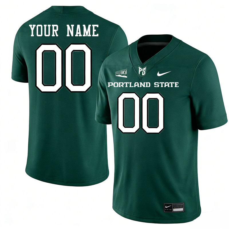 Custom Portland State Vikings Name And Number College Football Jerseys,Uniforms-Green